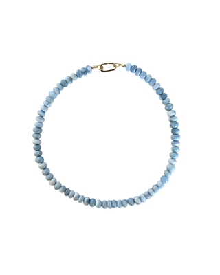 SHADED BLUE OPAL GEMSTONE NECKLACE