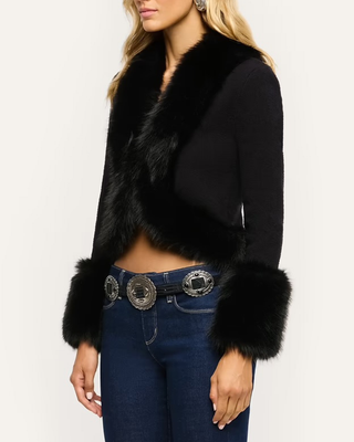 IRMA FUR COLLAR CARDIGAN