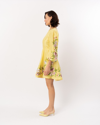 CITRINE EATEN BY FLOWER DRESS