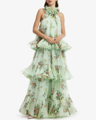 THALIA HALTERNECK TIERED MAXI DRESS