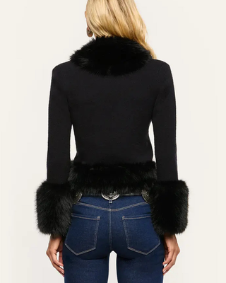 IRMA FUR COLLAR CARDIGAN