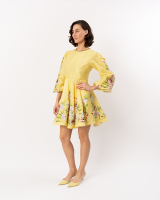 CITRINE EATEN BY FLOWER DRESS
