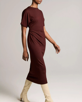 ROUCHED-SIDE KNIT DRESS