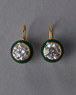 ENAMEL BEZEL DROP EARRINGS