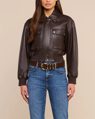 CLOTILDE LEATHER BOMBER JACKET