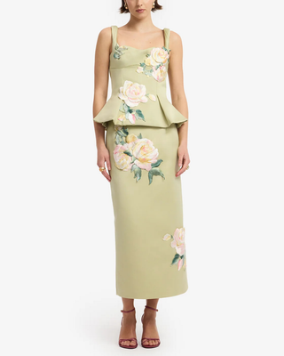 QUINN EMBROIDERED MIDI SKIRT