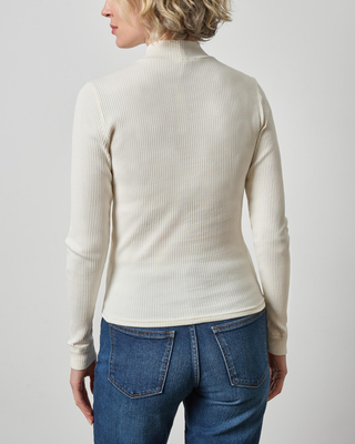 RIBBED LONG SLEEVE MOCK NECK