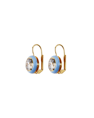 ENAMEL BEZEL DROP EARRINGS