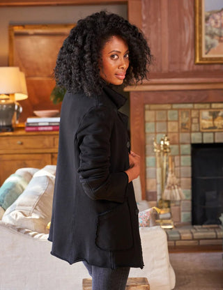 BELFAST ENGLISH PEACOAT BLACK - FEBE Clothing