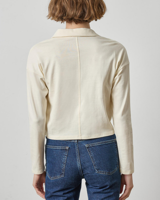 FAUX WRAP COLLARED TOP