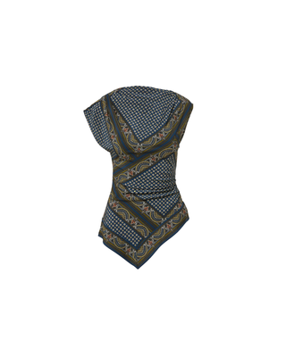 YVONNE ASYMMETRIC SCARF TOP