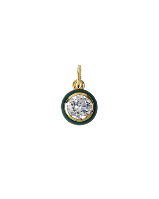 GREEN ENAMEL BEZEL CHARM