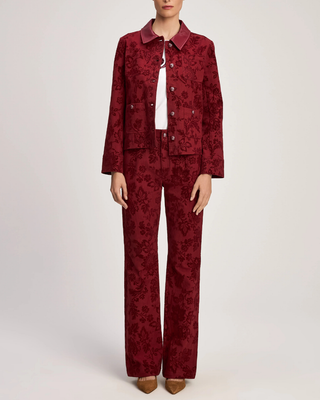 PAISLEY FLOCKED DALTON JEAN JACKET