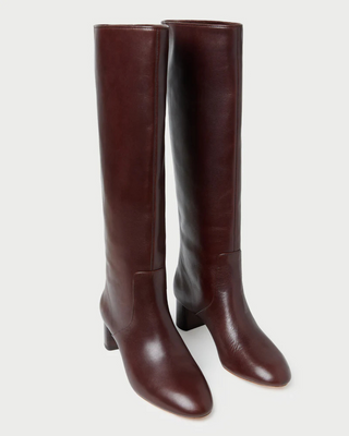GIA TALL MID-HEEL BOOT WITH ALMOND TOE