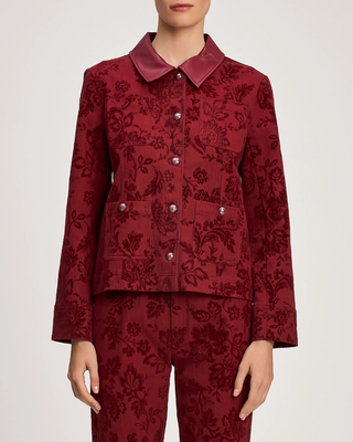 PAISLEY FLOCKED DALTON JEAN JACKET
