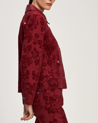 PAISLEY FLOCKED DALTON JEAN JACKET