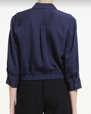QUARTER SLEEVE CROPPED SHIRT