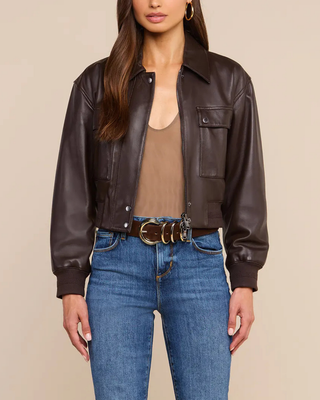 CLOTILDE LEATHER BOMBER JACKET