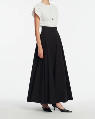 COTTON POPLIN A-LINE SKIRT