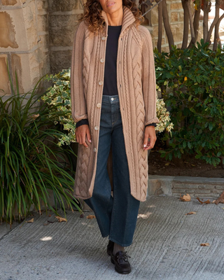 COTSWOLDS CABLE KNIT COAT