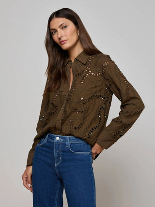 ELLERY EYELET L/S BLOUSE