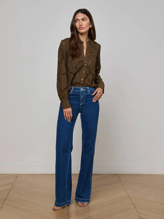 ELLERY EYELET L/S BLOUSE