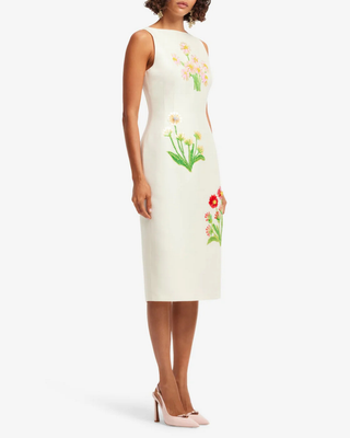 ELEANOR EMBELLISHED WOOL MIDI DRESS