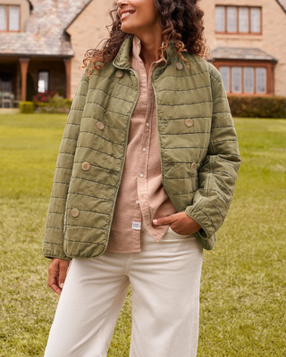 QUILTED BELFAST PEACOAT