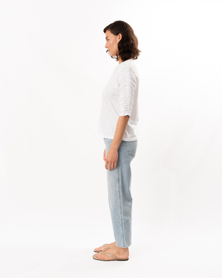 3/4 RUCHED SLV TEE