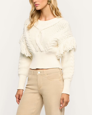 OTTAVIA LACE BACK CABLE PULLOVER