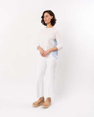 3/4 SLV SEERSUCKER TOP