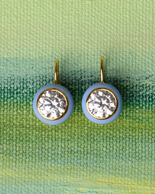ENAMEL BEZEL DROP EARRINGS