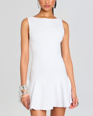 audrina knit dress Audrina Glitter Knit Long Sleeve Column Dress