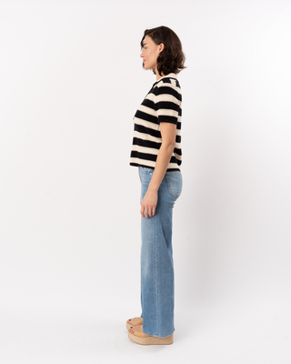 STRIPED CROCHET SWEATER TOP
