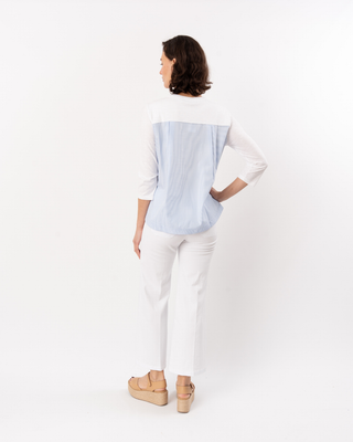 3/4 SLV SEERSUCKER TOP