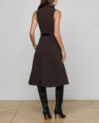 L'AGENCE Kylo Shirt Dress In Dark Brown L'AGENCE Kylo Shirt Dress In Dark Brown