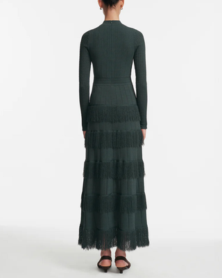 FRINGE DETAIL KNIT PIPER DRESS