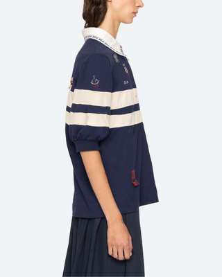 CLAIRA EMBROIDERED RUGBY SHIRT