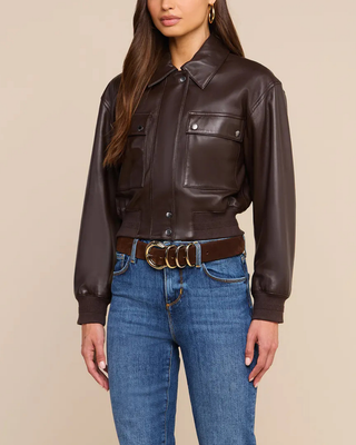 CLOTILDE LEATHER BOMBER JACKET