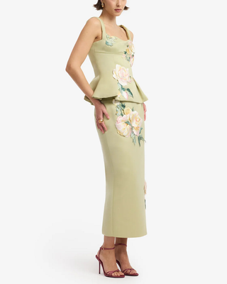 QUINN EMBROIDERED MIDI SKIRT