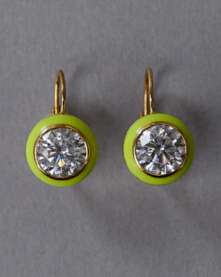 ENAMEL BEZEL DROP EARRINGS