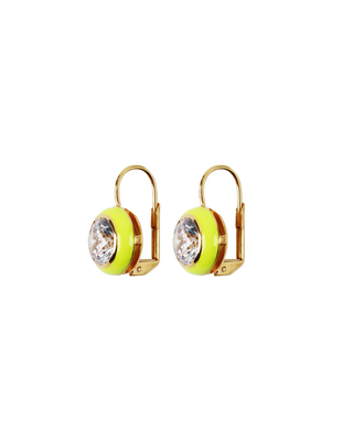 ENAMEL BEZEL DROP EARRINGS