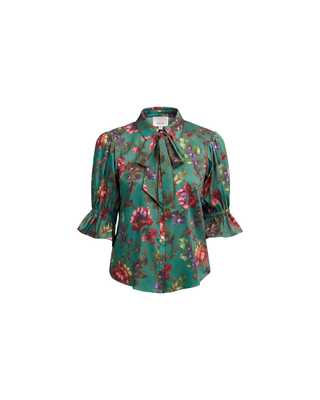 FRESCO FLORAL BOW FIONA TOP