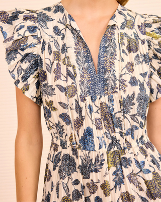 KAIRI FLUTTER SLEEVE MIDI DRESS