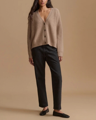 CROPPED CASHMERE COCOON CARDIGAN