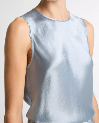 SCALLOP DETAIL SATIN SHELL