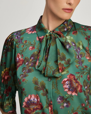 FRESCO FLORAL BOW FIONA TOP