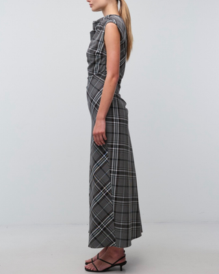 BURKE S/L DRAPED MIDI DRESS