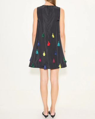 GIANNA TAFFETA TASSEL MINI DRESS