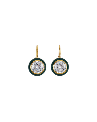 ENAMEL BEZEL DROP EARRINGS